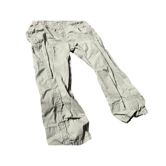 Oshkosh Girl's 5T Sage Green Cotton Overalls w/ Floral print pattern accent - Picture 3 of 7